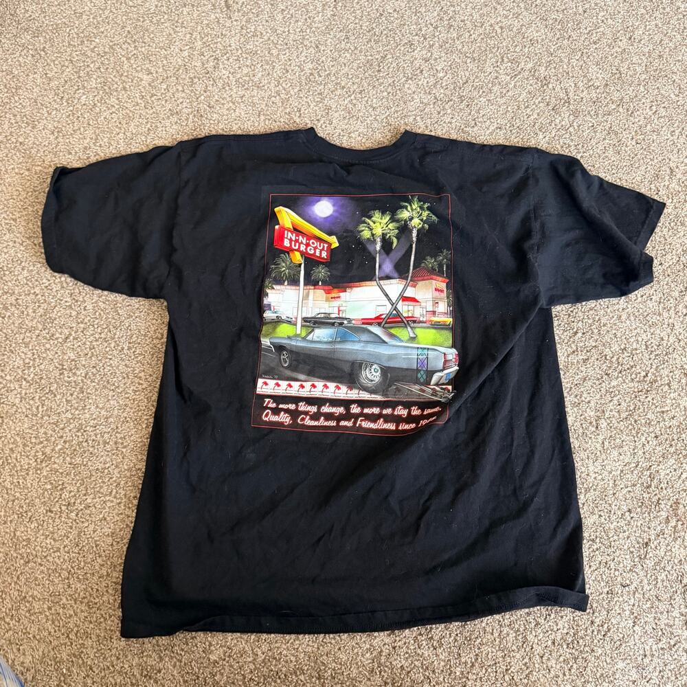 In-N-Out California T-Shirt Black Classic Car Size XL